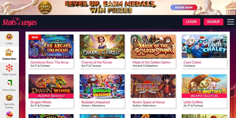 Slots of Vegas casino platform screenshot